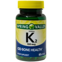 Вітамін Spring Valley K2, 100 мкг, Bone Health, 60 капсул