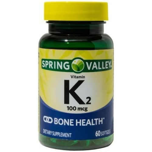 Вітамін Spring Valley K2, 100 мкг, Bone Health, 60 капсул