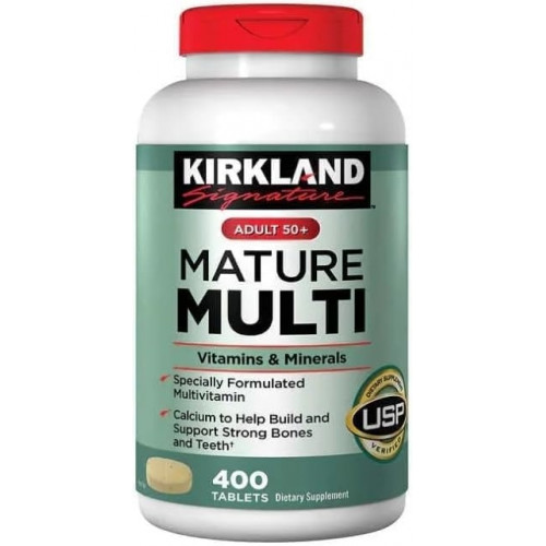 Kirkland Signature Adult 50+ Mature Multi Vitamins & Minerals, 400 таблеток, з упаковкою W&L