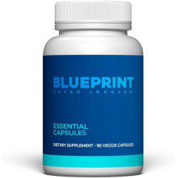 Blueprint Bryan Johnson Essential Capsules - Щоденні мультивітаміни/мультимінеральні препарати для жінок і чоловіків - Антиоксидантна добавка з кальцієм, вітаміном B1, вітаміном D і цинком - для веганів і без ГМО (30 порцій)