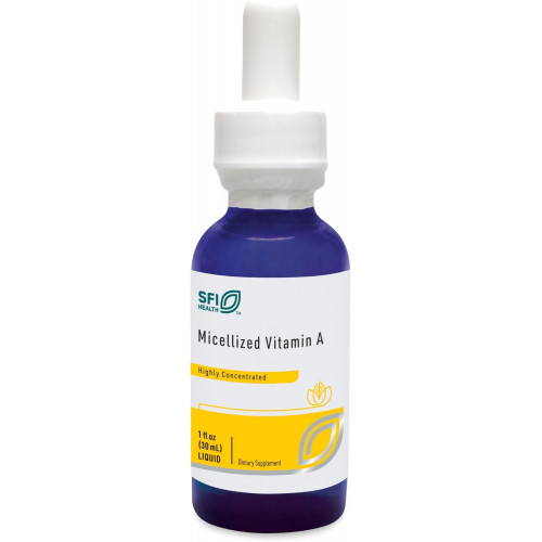 Klaire Labs Micellized Vitamin A Liquid 5000 IU VIT A Per Drop - Краплі з пальмітатом вітаміну A та бета-каротином - Підтримка очей та імунітету - Гіпоалергенна біодоступна рідка добавка (1 унція / 600 порцій)