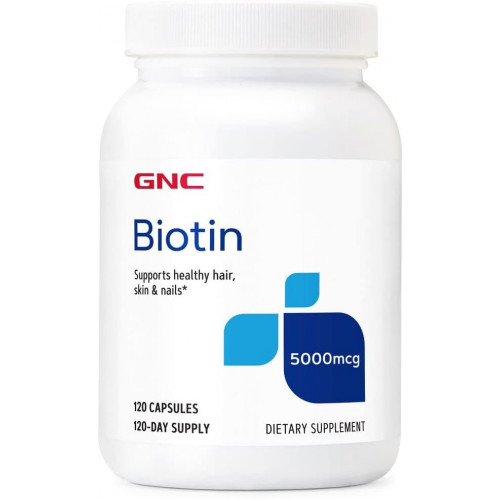 GNC біотин 5000 мкг | Підтримує здоров'я волосся, шкіри та нігтів | 120 граф