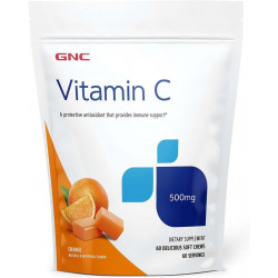 GNC Vitamin C Soft Chews 500 мг, апельсин, 60 жуйок, підтримує природний опір