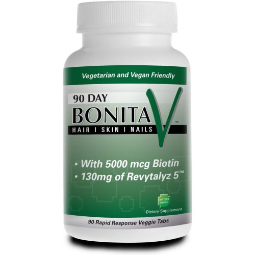 Возможно, вы имели в виду: Bonita V Vegan Hair Nails and Skin Vitamins for Women - 20 Active Ingredients Including Biotin, Revitalyze 5 - Stronger Nails, Healthy Skin, Hair Growth Vitamins - 90 Veggie Tablets