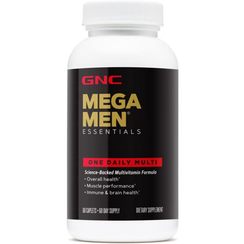 GNC Mega Men Essentials One Daily Multivitamin | Підтримує загальне здоров'я та ефективність м'язів | 60 граф