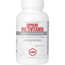 NBI Supreme Daily Multivitamin з вітамінами A, C, D, E, K, B6 і B12 | Мультимінеральна добавка для чоловіків і жінок | 120ct вегетаріанські капсули