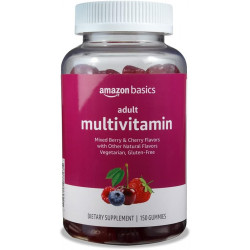 Amazon Basics Adult Multivitamin, 150 Gummies, 75-Day Supply, Mix Berry & Cherry (раніше Solimo)