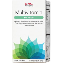 GNC Women's Multivitamin 50 Plus | Підтримує здоров'я кісток, очей, пам'яті, мозку та шкіри завдяки вітаміну D, кальцію та B12 | Допомагає збільшити виробництво енергії | 60 таблеток