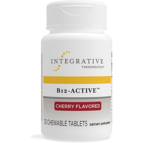 Integrative Therapeutics - B12-Active - быстро усваивающийся - метилкобаламин - со вкусом вишни - 30 жевательных таблеток