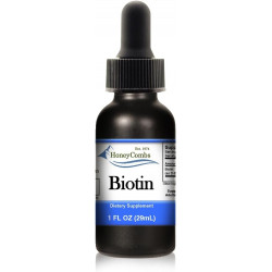 HoneyCombs Vitamin B7 (Biotin) Drops – рідкий біотин для волосся, шкіри та нігтів – Вітаміни для травлення та волосся – безалкогольна вітамінна рідина без ГМО для здорового волосся, шкіри та нігтів, 1 рідка унція.