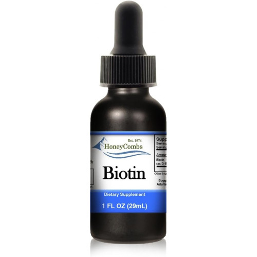 HoneyCombs Vitamin B7 (Biotin) Drops – рідкий біотин для волосся, шкіри та нігтів – Вітаміни для травлення та волосся – безалкогольна вітамінна рідина без ГМО для здорового волосся, шкіри та нігтів, 1 рідка унція.