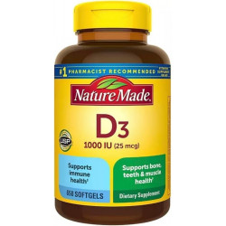 Возможно, вы имели в виду: Nature Made Vitamin D3 25 mcg 650 Softgels,Stay Healthy and Meet Your Vitamin D 1000 IU- Bundled with nalkot Supplement-Guide