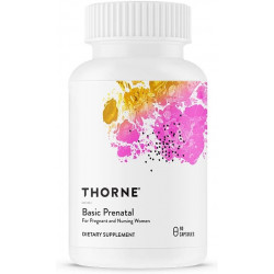 THORNE Basic Prenatal - добре досліджена фолієва кислота для вагітних і годуючих жінок, містить 18 вітамінів і мінералів, а також холін - 90 капсул - 30 порцій