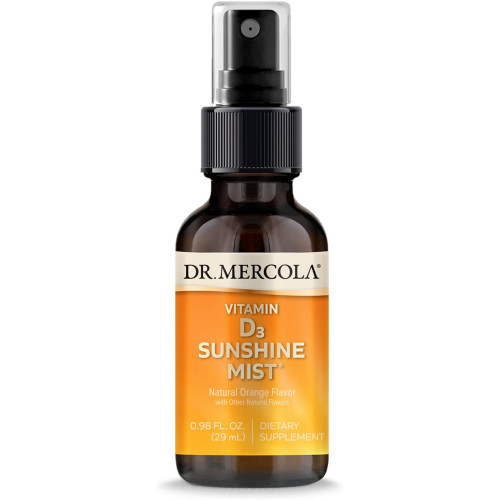 Mercola Витамин D3 Sunshine Mist, 5000 МЕ на порцию, 38 порций, пищевая добавка, поддерживает иммунитет и здоровье суставов, без ГМО