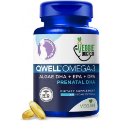 Показано переклад для запиту Vegan Prenatal DHA, EPA, and Omega 3 – Qwell Better Than Fish Oil Supplements for Brain Development – Prenatal with Vitamin E, 820 Mg Algae Omega-3 Fatty Acid & No Carrageenan, 60Ct.