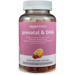 Amazon Basics Prenatal & DHA Gummy, Rasberry & Lemon Flavor, 90 Count (раніше Solimo)