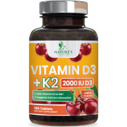 Возможно, вы имели в виду: Vitamin D3 K2 as MK-7 with 2000 iu of D3 & 75mcg K2, Vitamin K2 D3 Bone Strength Supplements Support Calcium Absorption for Teeth & Bone Health + Muscle & Immune Health Support - 180 Chewable Tablets