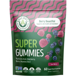 Kuli Kuli Super Gummies — добавки для кожи с баобабом, бузиной и биотином — помогают поддерживать здоровье кожи — 60 жевательных конфет без ГМО и глютена