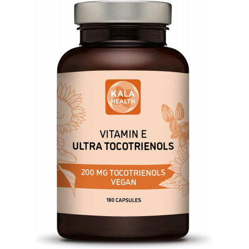 Kala Health Ultra Tocotrienol 200mg Vitamin E Vegan – Усі 4 токотрієноли – Без токоферолу – Підтримує здоров’я імунітету та антиоксидантну добавку Токотрієноли