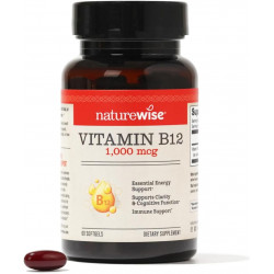 NatureWise Vitamin B12 1000 мкг - Вітамінна добавка B12 для підтримки рівня енергії, ясності розуму, здоров'я нервової системи - Легко ковтати, без глютену, без ГМО - 60 м'яких капсул [2-місячний запас]