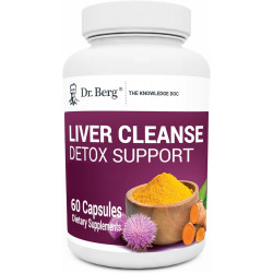 Dr. Berg Liver Cleanse Detox Capsules з унікальною сумішшю розторопші, бичачої жовчі та фолієвої кислоти - добавка для печінки включає куркуму, чорний перець і холін - 60 капсул