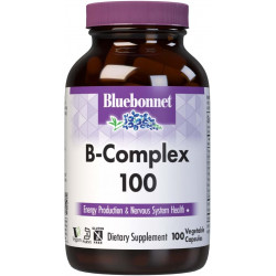 Bluebonnet Nutrition B Complex, полный спектр, витамины B6, B12, биотин, фолиевая кислота, веганский, вегетарианский, без глютена, сои и молока, кошерный, 100 штук