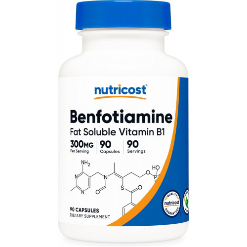 Nutricost Benfotiamine 300 мг, 90 капсул - без глютену, без ГМО та для вегетаріанців