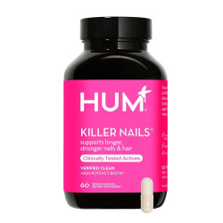 HUM Killer Nails — делает ногти и волосы более длинными и сильными — высокоэффективный веганский биотин для роста и здоровья (60 капсул)