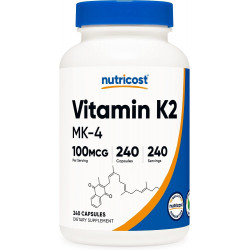 Nutricost Vitamin K2 (MK4) 240 капсули (100 мкг) - без глютену та не ГМО