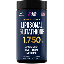 Liposomal Glutathione Supplement 1750MG - Pure Glutathione Liposomal with Vitamin C + Phospholipid Antioxidant Complex - L Glutathione for Liver Detox and Immune Support Supplement - 120 Caps