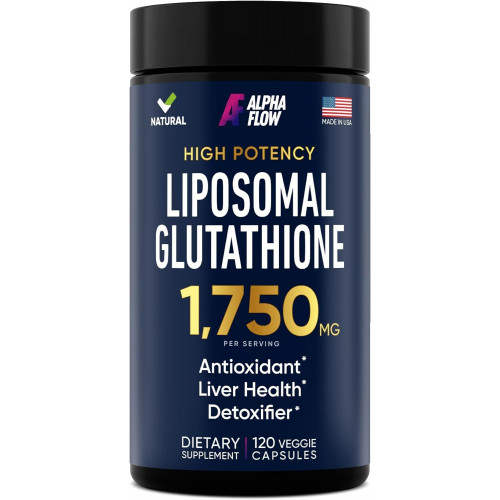 Liposomal Glutathione Supplement 1750MG - Pure Glutathione Liposomal with Vitamin C + Phospholipid Antioxidant Complex - L Glutathione for Liver Detox and Immune Support Supplement - 120 Caps