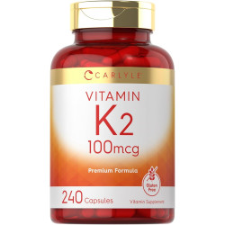 Carlyle Vitamin K2 Supplement 100 мкг | К2 МК-4 | 240 капсул | Без ГМО та глютену