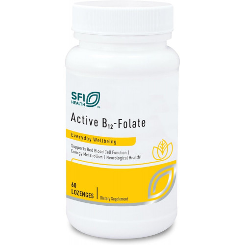 Пастилки Klaire Labs Active B12-Folate Lozenges - Добавка вітаміну B12 (метилкобаламін) з метилфоліатом - Підтримка настрою та енергії Пастилка Methyl B-12 - чудового смаку (60 розчинних таблеток)