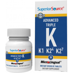 Возможно, вы имели в виду: Superior Source Triple K, 3-in-1 Formula, MK-4 500 mcg, MK-7 50 mcg, K1 500 mcg, Quick Dissolve MicroLingual Tablets, 30 Count, Healthy Bones and Arteries, Immune and Cardiovascular Support, Non-GMO