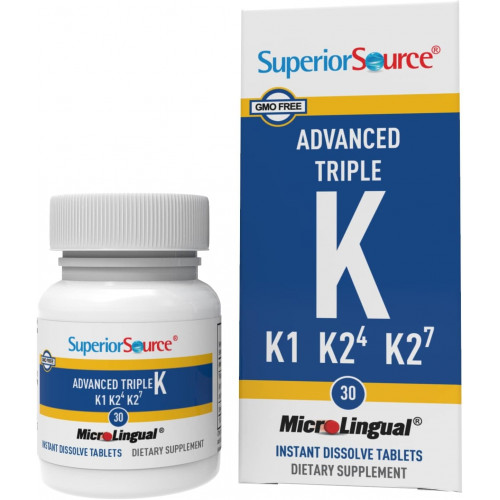 Возможно, вы имели в виду: Superior Source Triple K, 3-in-1 Formula, MK-4 500 mcg, MK-7 50 mcg, K1 500 mcg, Quick Dissolve MicroLingual Tablets, 30 Count, Healthy Bones and Arteries, Immune and Cardiovascular Support, Non-GMO