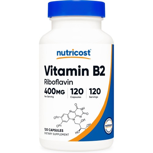 Вітамін B2 (рибофлавін) Nutricost 400 мг, 120 капсул - без глютену, без ГМО