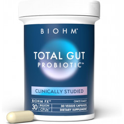 BIOHM Total Probiotic - 30 мільярдів КУО щодня. Пробіотик із хорошими бактеріями та грибками допомагає зменшити здуття живота та підтримує загальне здоров'я кишечника - 30-денний запас для жінок і чоловіків