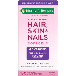 Nature's Bounty Advanced Hair, Skin & Nails, вітамінна добавка з аргановим вмістом, біотином і гіалуроновою кислотою, 150 м’яких капсул зі швидким вивільненням