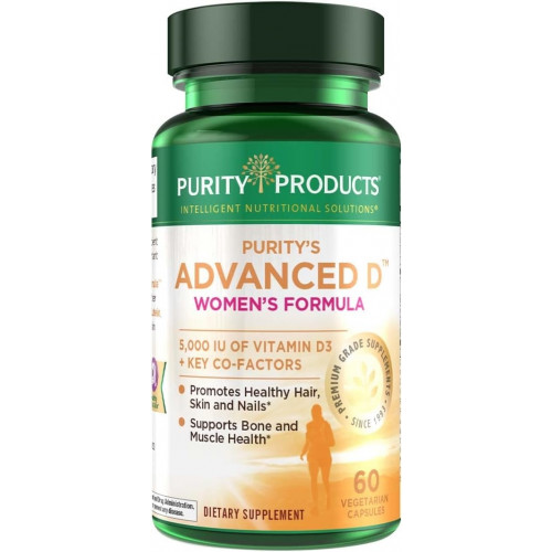 Purity Products Dr. Cannell's Advanced Vitamin D Women's Formula, обогащенная лютеином и биотином для здоровья кожи и волос - 60 вегетарианских капсул