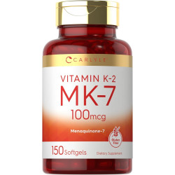 Carlyle Vitamin K2 MK7 100 мкг | 150 капсул | Добавка без ГМО, без глютену