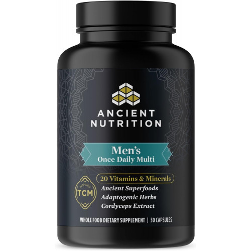 Ancient Nutrition Multivitamin for Men, Ancient Multi Men's One Daily Vitamin Supplement 30 Ct, вітамін A, вітамін B і вітамін K2, насіння пажитника, підтримує імунну систему, сприятливий для палео та кето