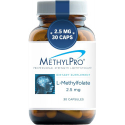 MethylPro 2,5 мг L-метилфолату - професійна активна добавка з метилфолатом для підтримки мозку, збалансованого настрою та здоров'я імунітету - без глютену та наповнювачів (30 капсул)