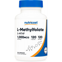 Nutricost Methyl Folate 1000 мкг, 120 вегетарианских капсул — без глютена, без ГМО