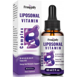 Liposomal Vitamin B Complex Liquid Sublingual B Complex Vitamins Supplement for Women Чоловіки Покращене засвоєння Метильований B12, B1, B2, B3, B5, B6, фолат, біотин для підтримки енергії та імунітету - 2,0 унції