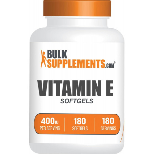 BulkSupplements.com Softgels з вітаміном Е 400 МО - добавки з вітаміном Е, капсули з вітаміном Е - антиоксидантна підтримка, капсули з вітаміном Е - без глютену, 1 капсула на порцію, 180 капсул