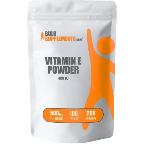 BulkSupplements.com Вітамін Е 400 МО в порошку - як D-альфа-токоферол, добавки з вітаміном Е, порошок вітаміну Е - без глютену, 500 мг на порцію, 100 г (3,5 унції) (1 упаковка)