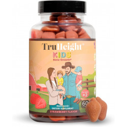 TruHeight Kids Bone Development Gummies (Вік 2+) Повністю натуральні вітаміни для дітей і малюків - Вітамін D, кальцій, K2, магній Мультивітаміни - Вітамін, рекомендований педіатрами - Веганська, добавка без ГМО