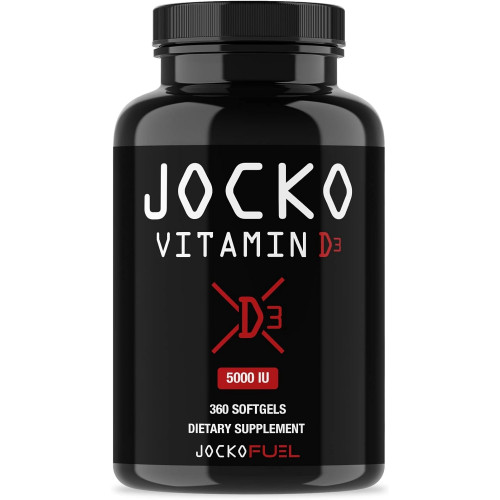 Jocko Fuel Вітамін D3 5000 МО добавки - Вітамін D підтримує імунну систему, здоров'я кісток і метаболічні процеси, допомагає при втомі і настрої - суміш кокосової олії, 360 порцій