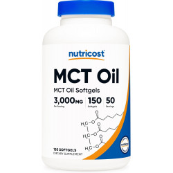 Nutricost MCT Oil Softgels 1000 мг, 150 SFG (3000 мг на порцію) - чудово підходить для кето, кетозної та кетогенної дієт