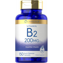 Карлайл Вітамін B-2 | Рибофлавін | 200 мг | 150 граф | Вегетаріанська, необхідна добавка без ГМО та глютену